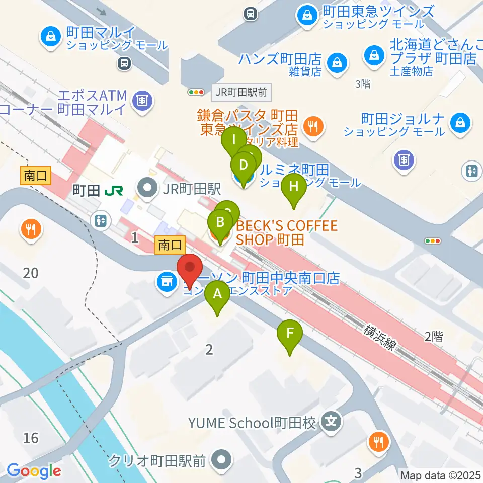 町田クラシックス周辺のカフェ一覧地図