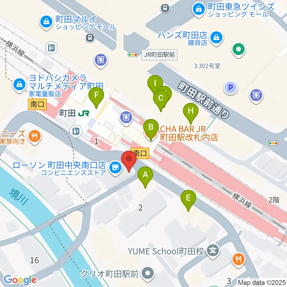 町田クラシックス周辺のカフェ一覧地図