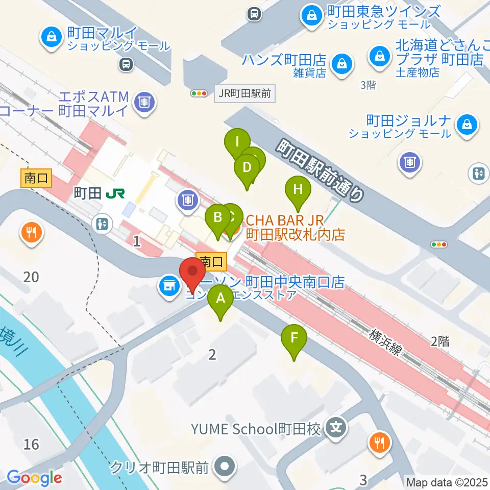 町田クラシックス周辺のカフェ一覧地図