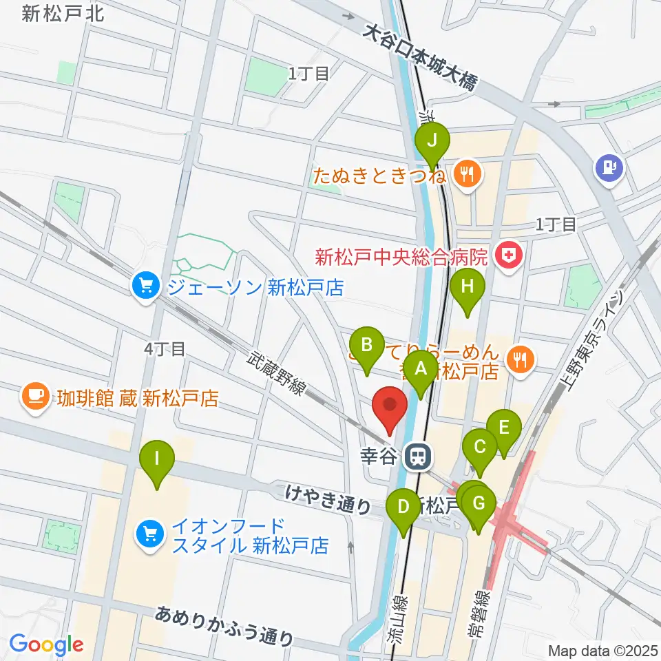 スタジオパックス新松戸店周辺のカフェ一覧地図