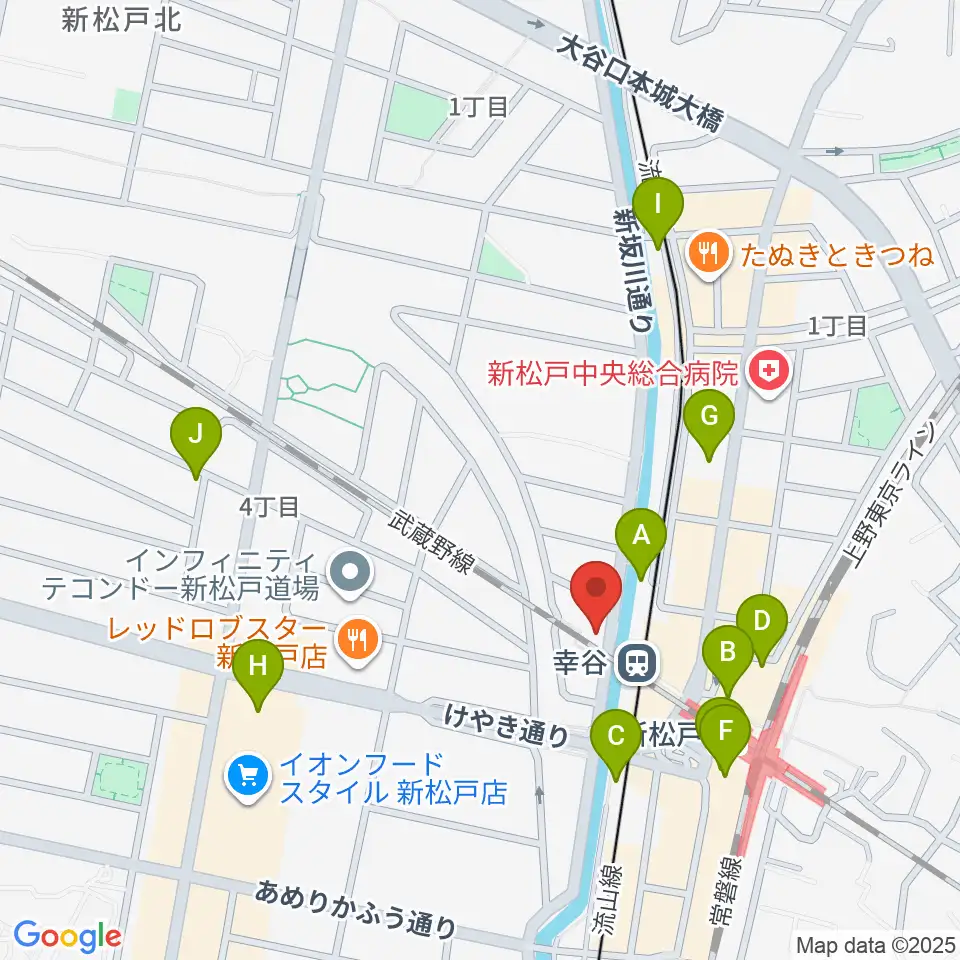 スタジオパックス新松戸店周辺のカフェ一覧地図