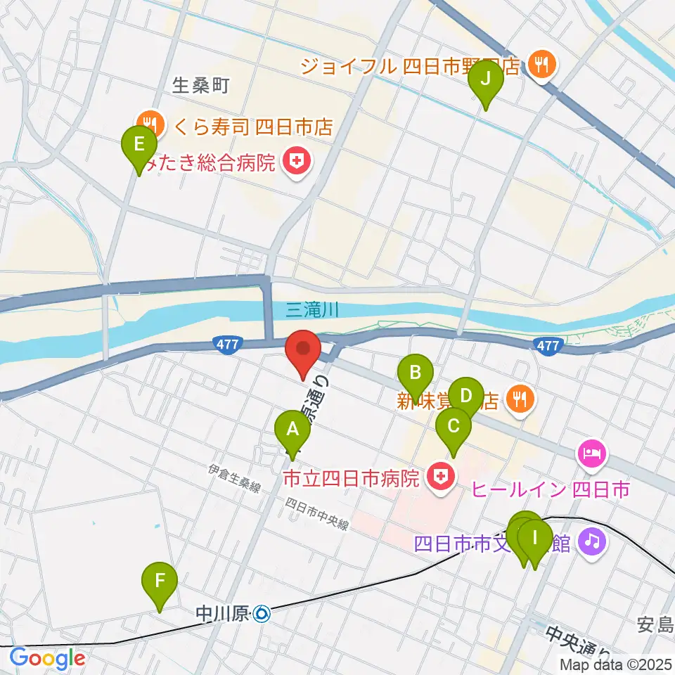 四日市CLUB ROOTS周辺のカフェ一覧地図