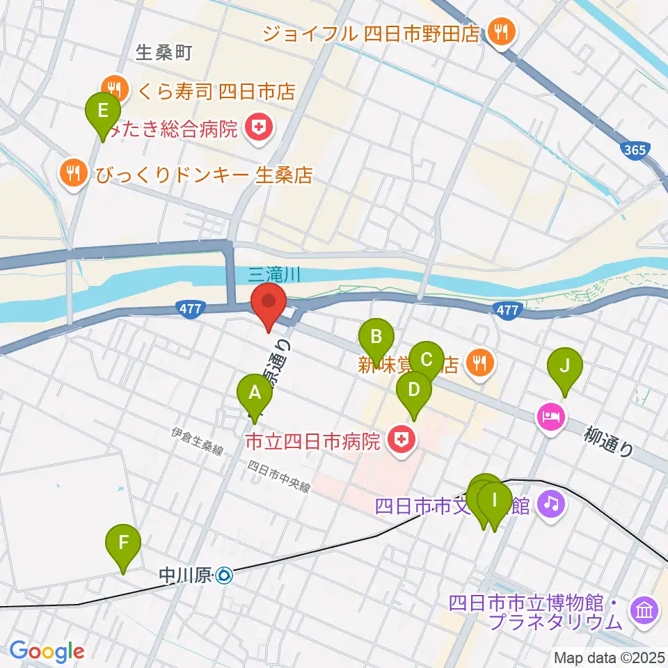 四日市CLUB ROOTS周辺のカフェ一覧地図