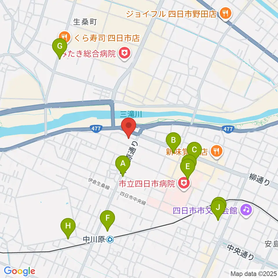 四日市CLUB ROOTS周辺のカフェ一覧地図