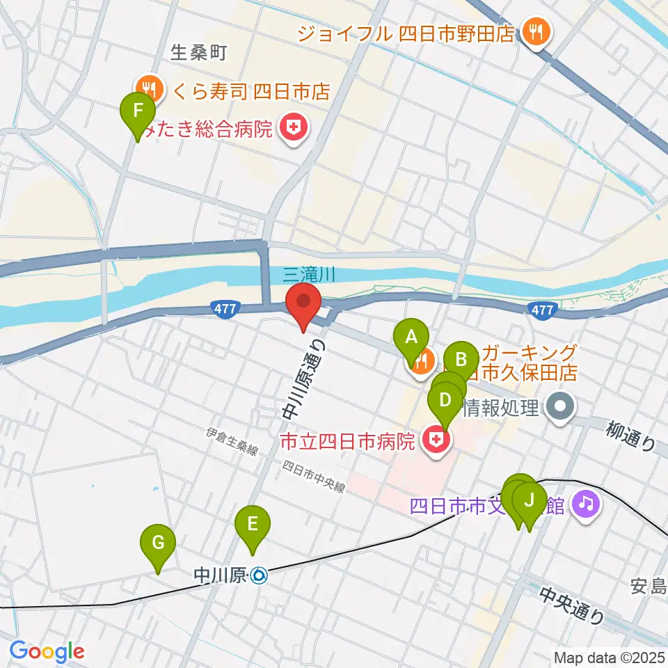 四日市CLUB ROOTS周辺のカフェ一覧地図