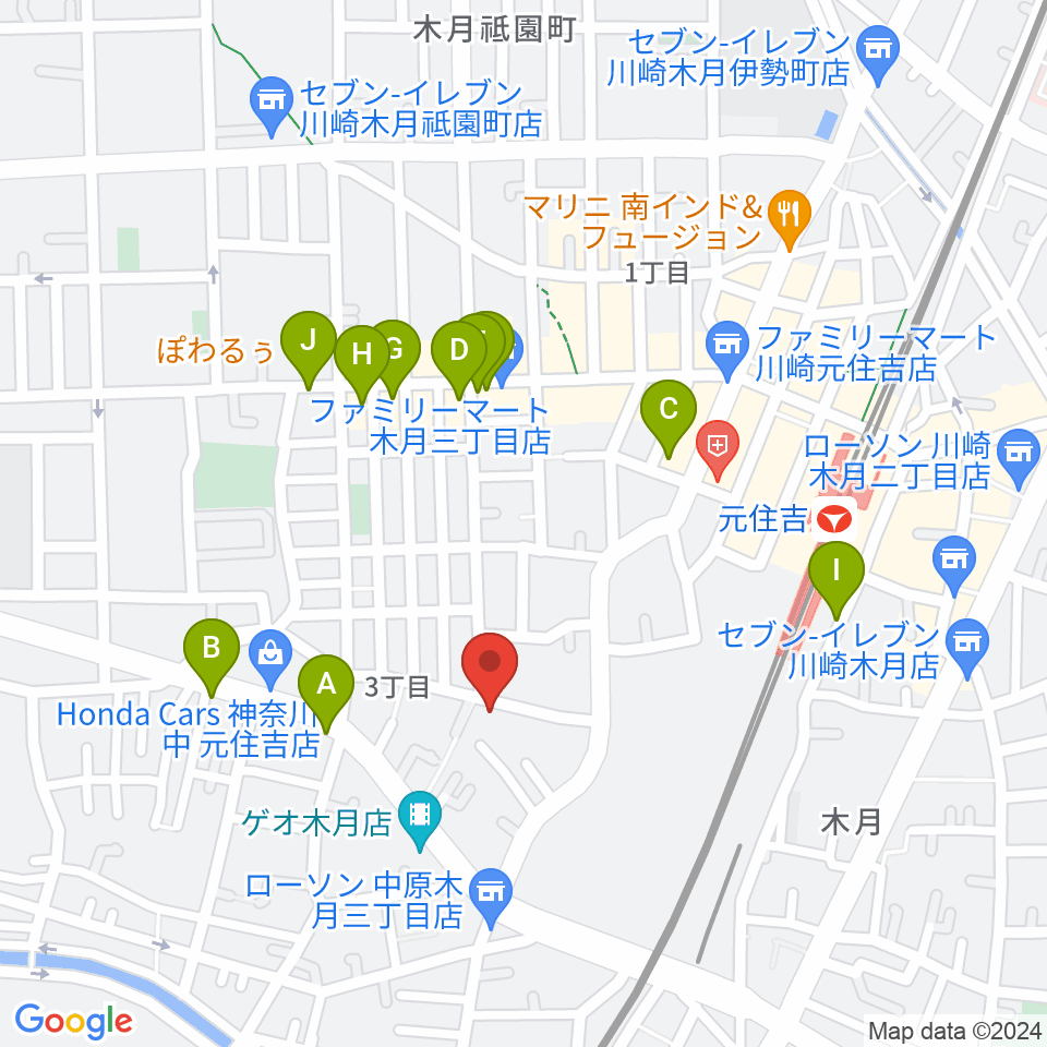 島倉学ミュージックスクール周辺のカフェ一覧地図