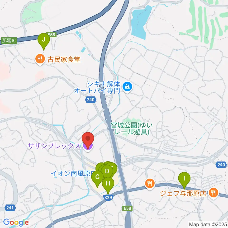 サザンプレックス周辺のカフェ一覧地図
