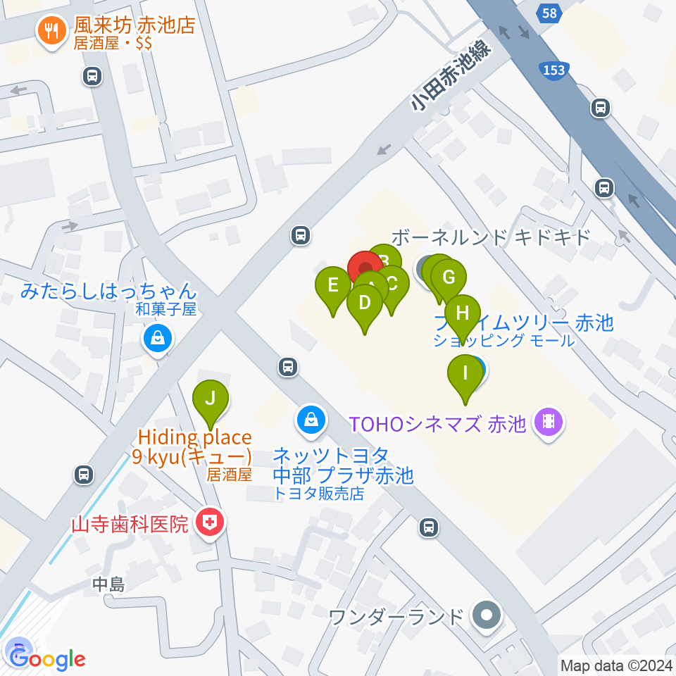 TOHOシネマズ赤池周辺のカフェ一覧地図