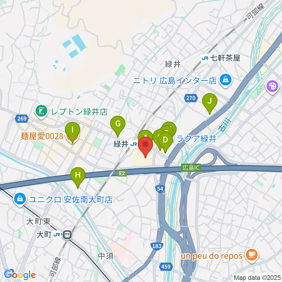 TOHOシネマズ緑井周辺のカフェ一覧地図