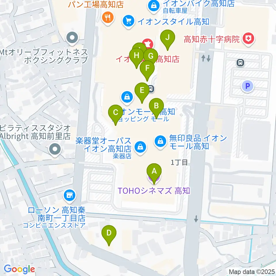TOHOシネマズ高知周辺のカフェ一覧地図