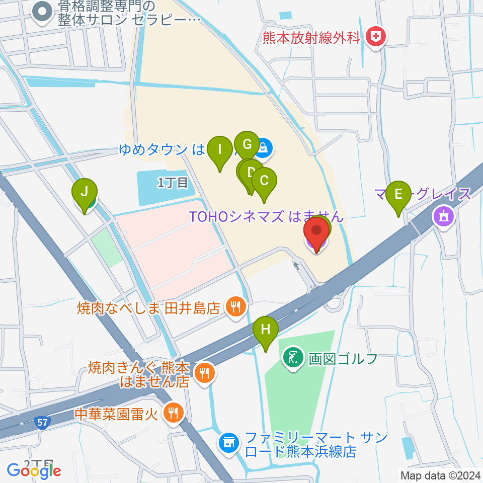 TOHOシネマズはません周辺のカフェ一覧地図