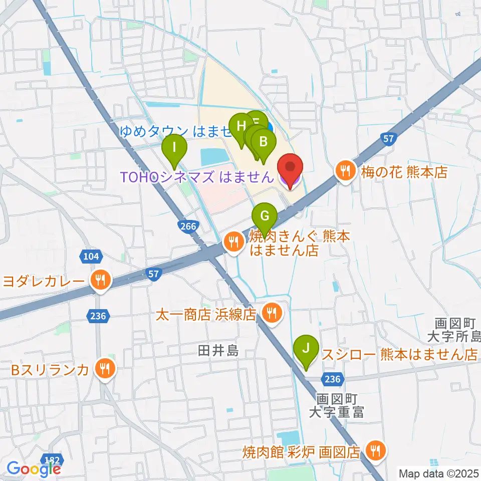 TOHOシネマズはません周辺のカフェ一覧地図