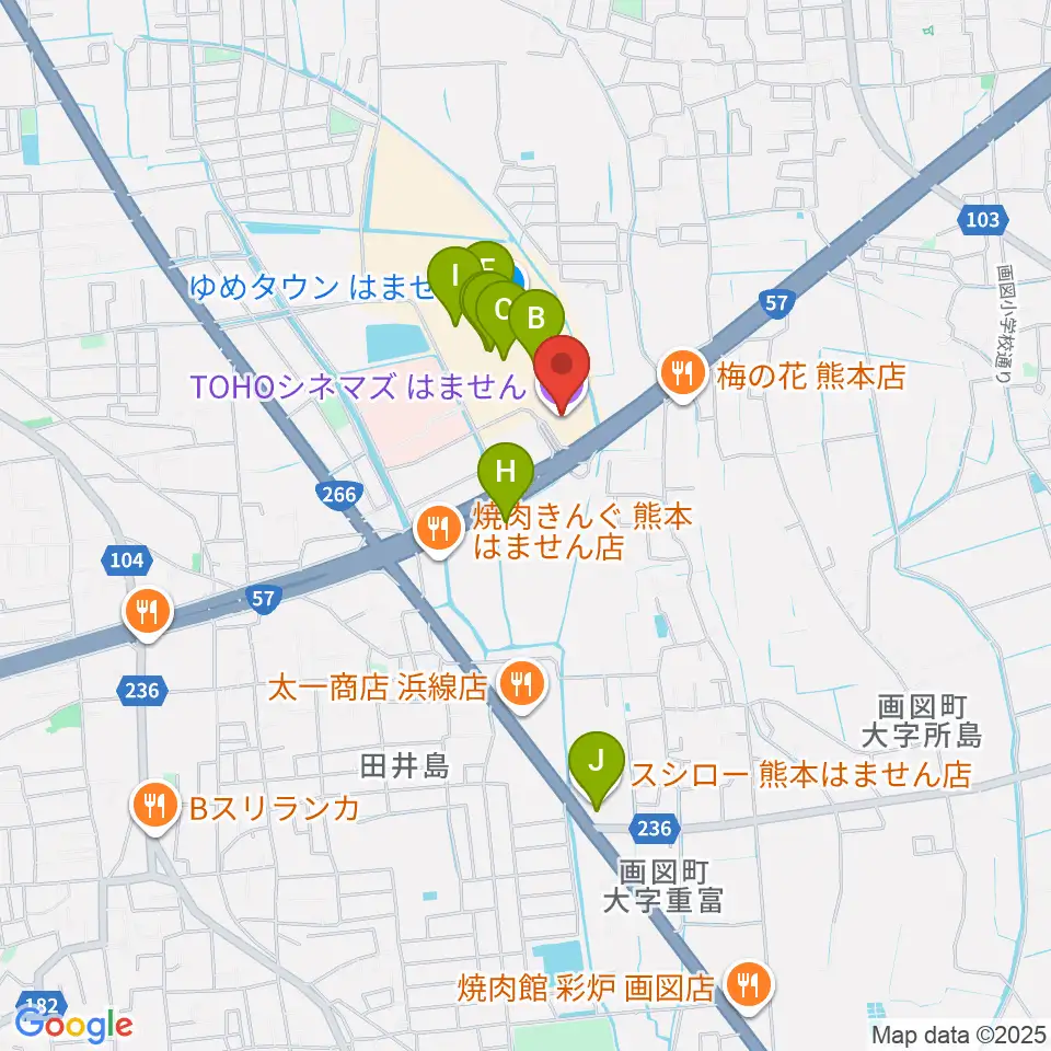 TOHOシネマズはません周辺のカフェ一覧地図