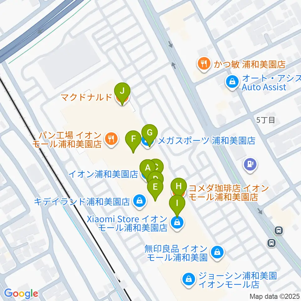 イオンシネマ浦和美園周辺のカフェ一覧地図
