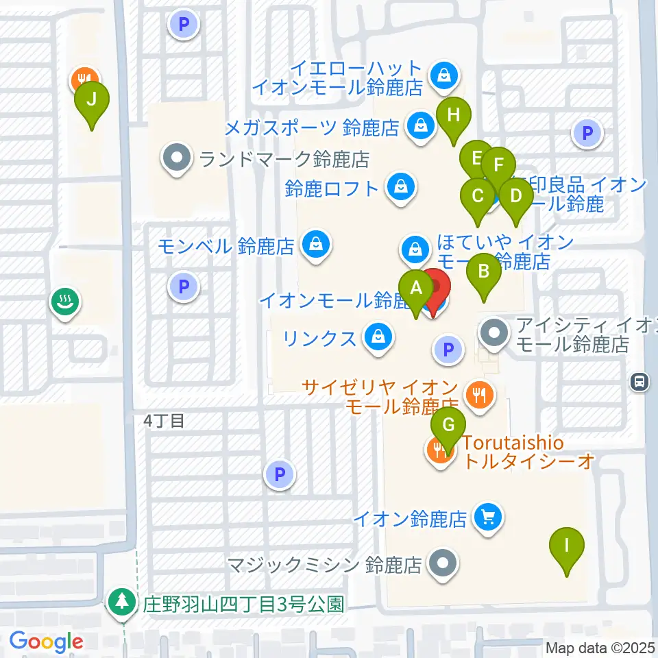 イオンシネマ鈴鹿周辺のカフェ一覧地図
