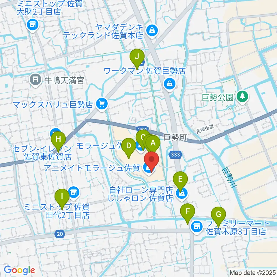 109シネマズ佐賀周辺のカフェ一覧地図