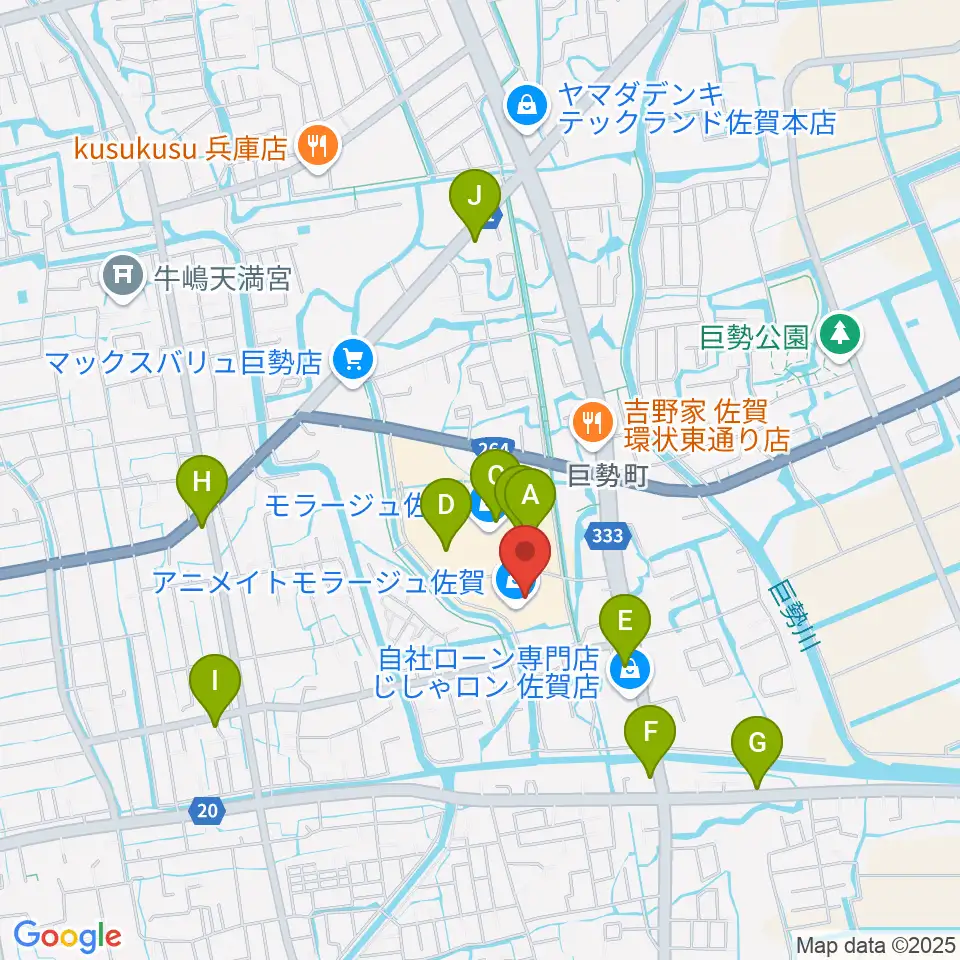 109シネマズ佐賀周辺のカフェ一覧地図
