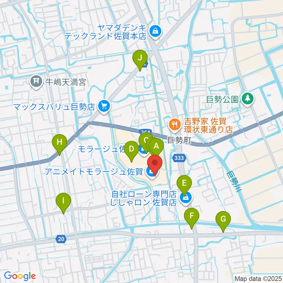 109シネマズ佐賀周辺のカフェ一覧地図