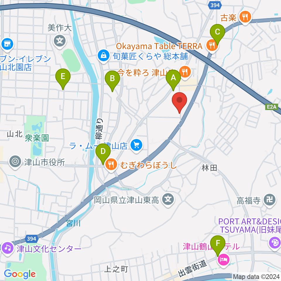 ヨシダミュージック周辺のカフェ一覧地図