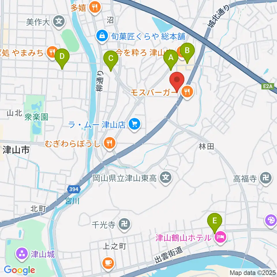 ヨシダミュージック周辺のカフェ一覧地図