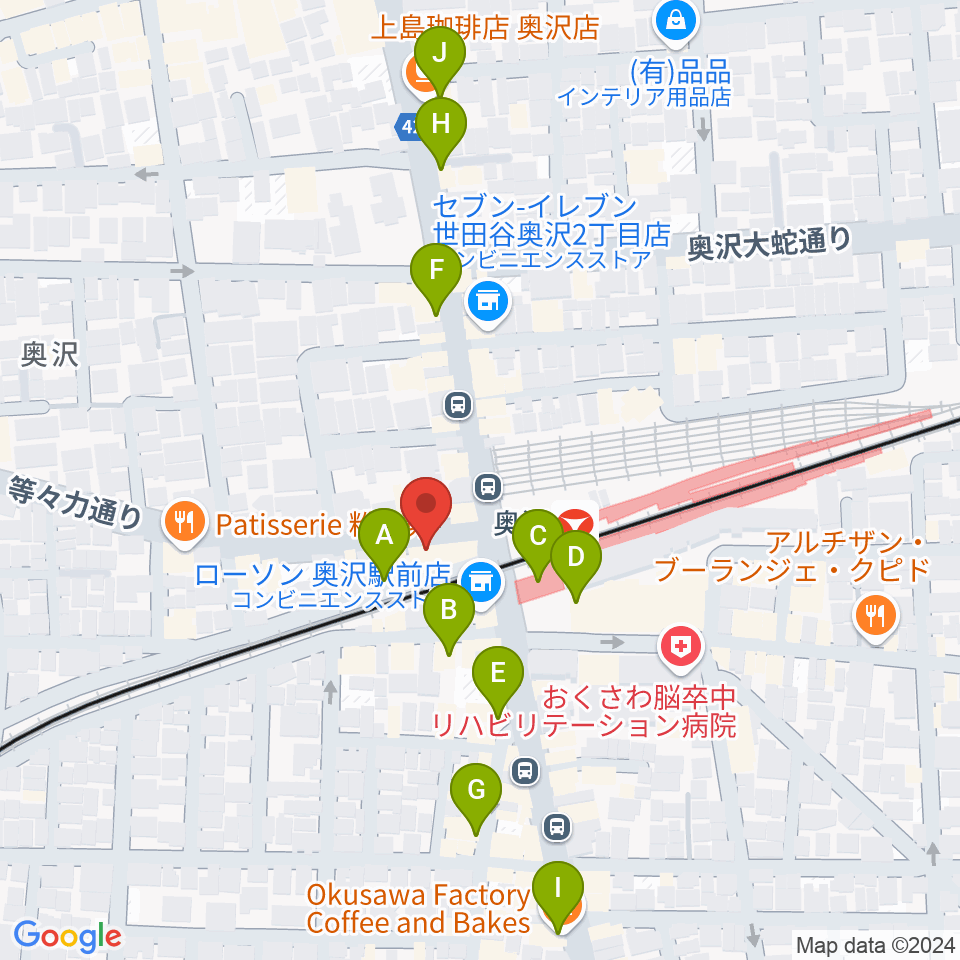 スタジオベイド自由が丘店周辺のカフェ一覧地図