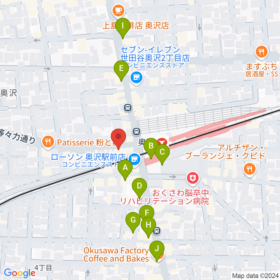 スタジオベイド自由が丘店周辺のカフェ一覧地図