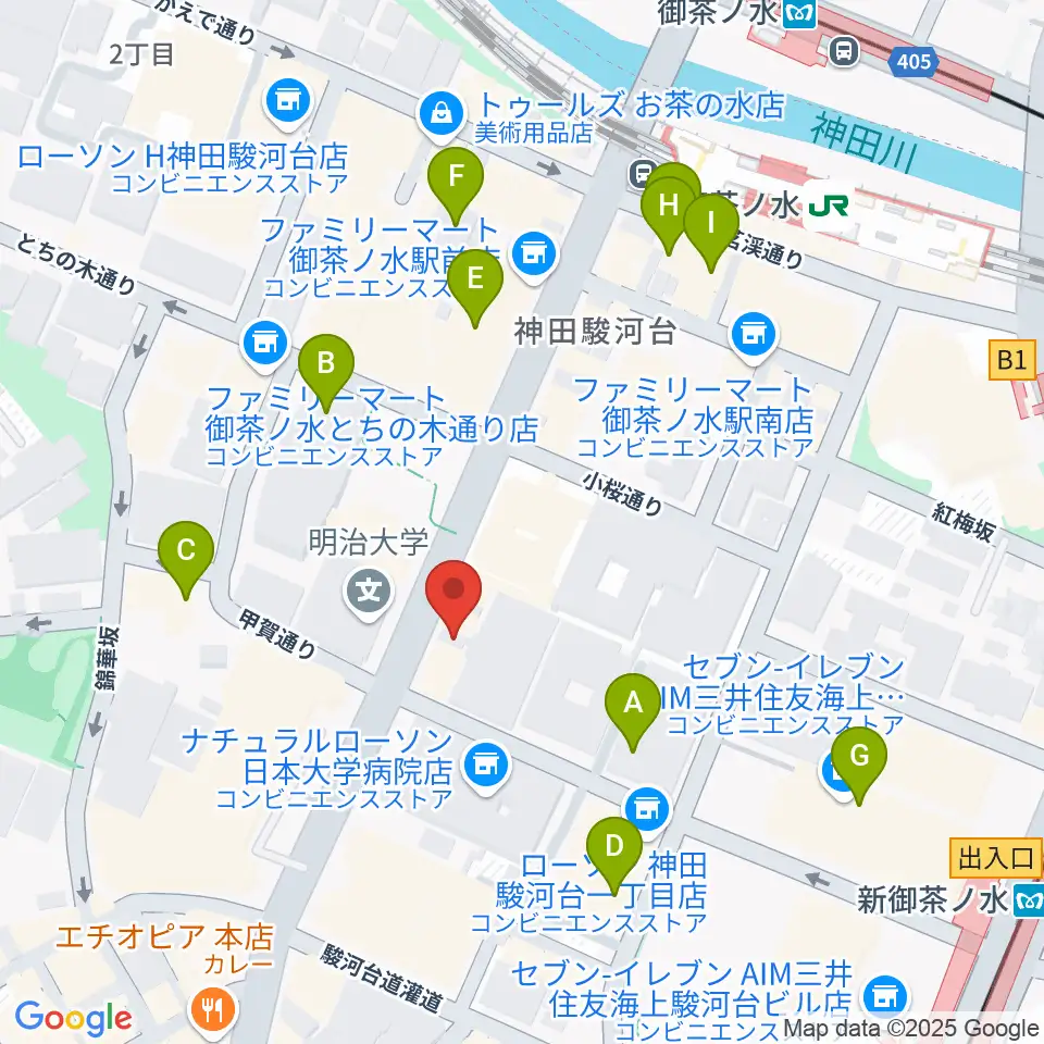 イシバシ楽器FINEST GUITARS周辺のカフェ一覧地図