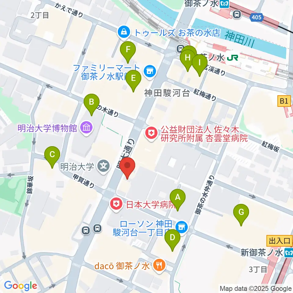 イシバシ楽器FINEST GUITARS周辺のカフェ一覧地図