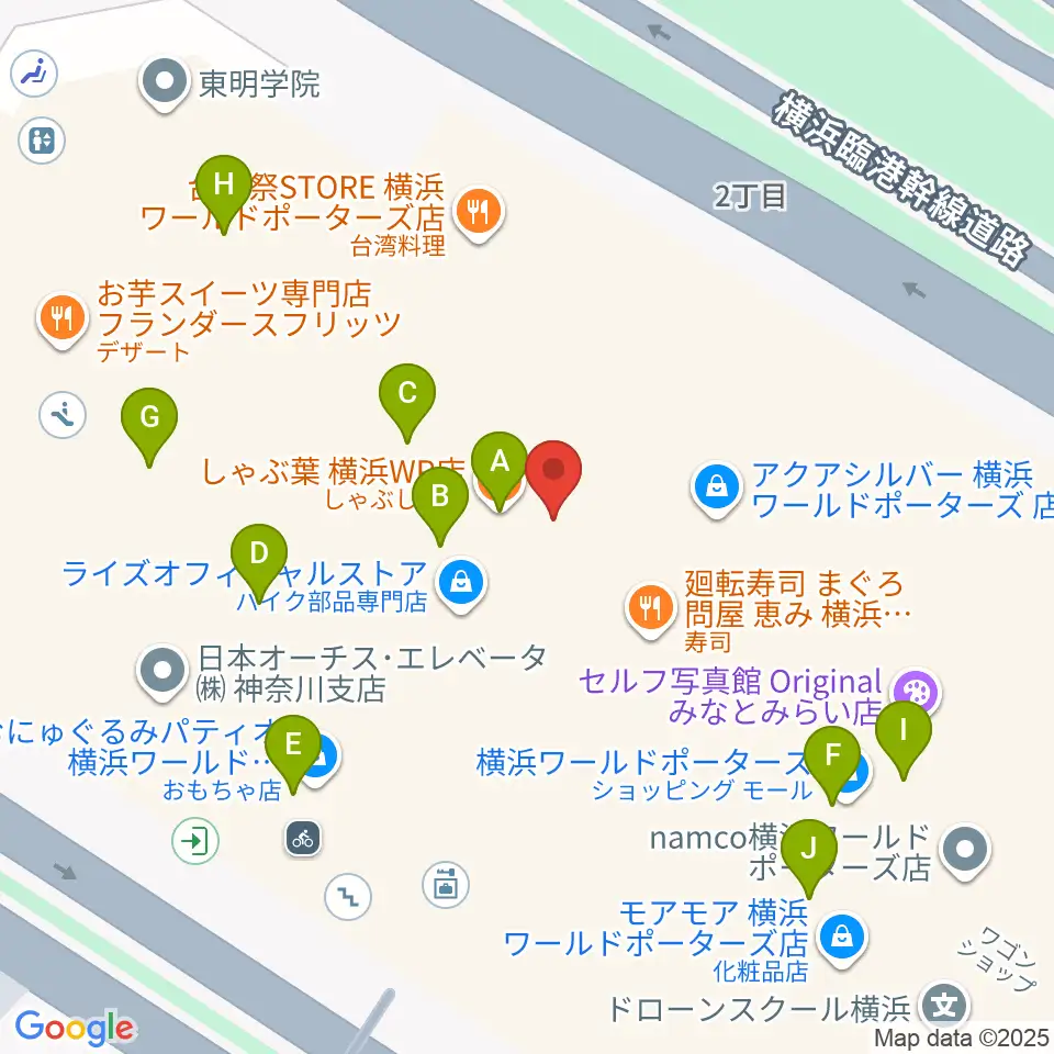イオンシネマみなとみらい周辺のカフェ一覧地図