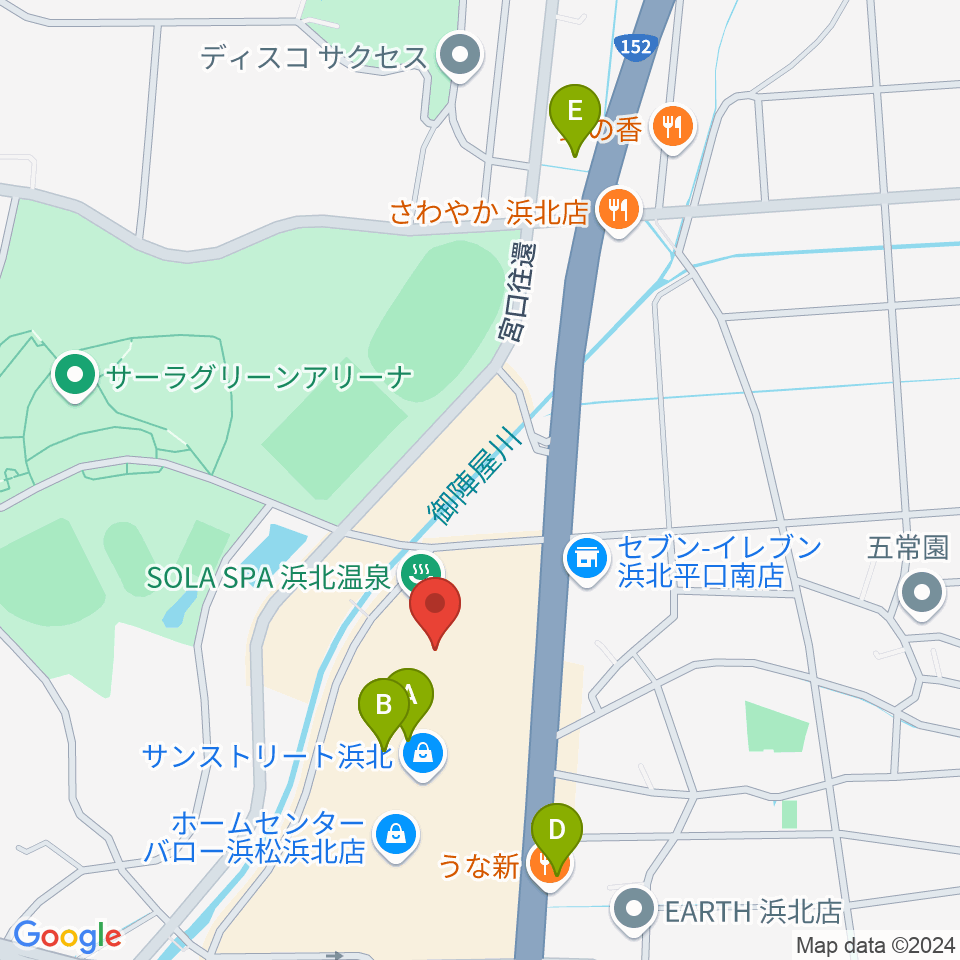 TOHOシネマズサンストリート浜北周辺のカフェ一覧地図