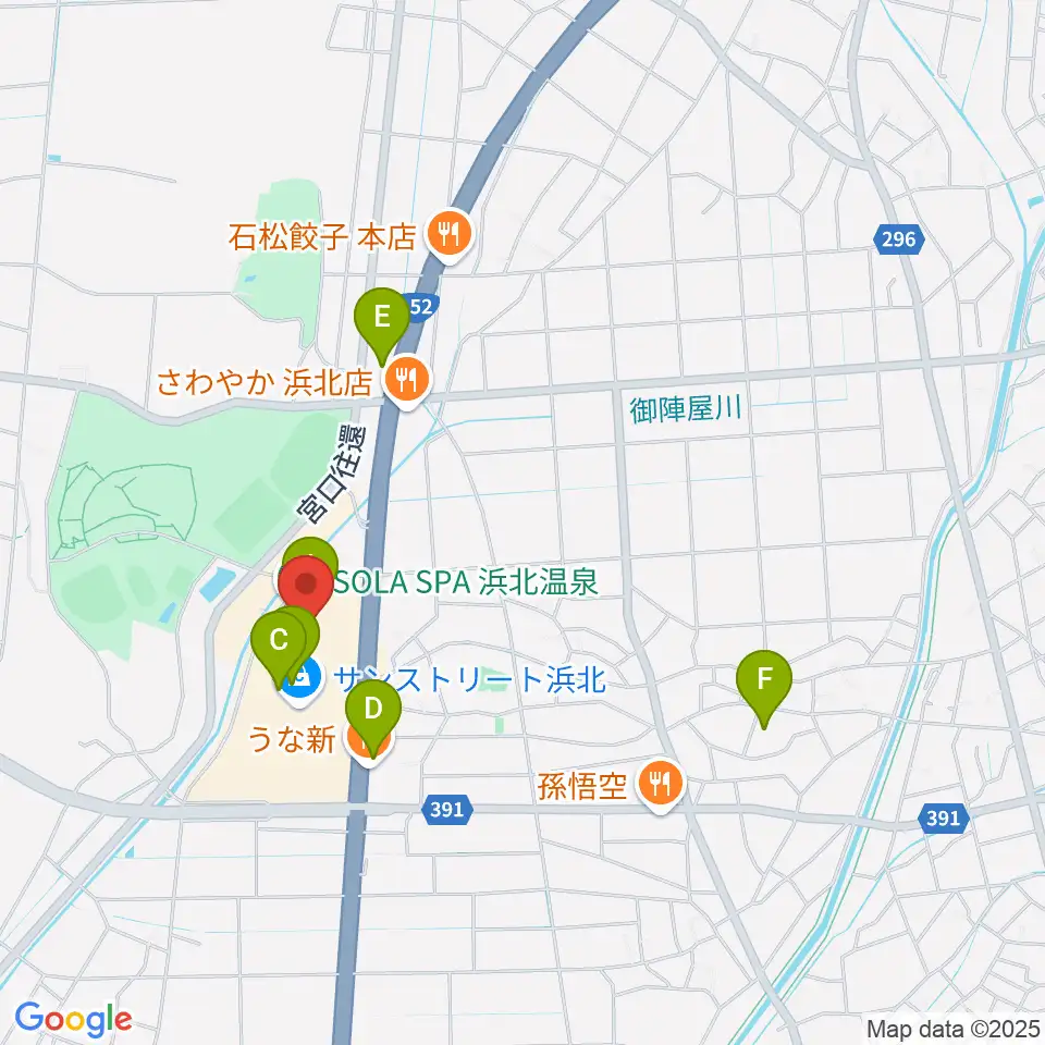 TOHOシネマズサンストリート浜北周辺のカフェ一覧地図