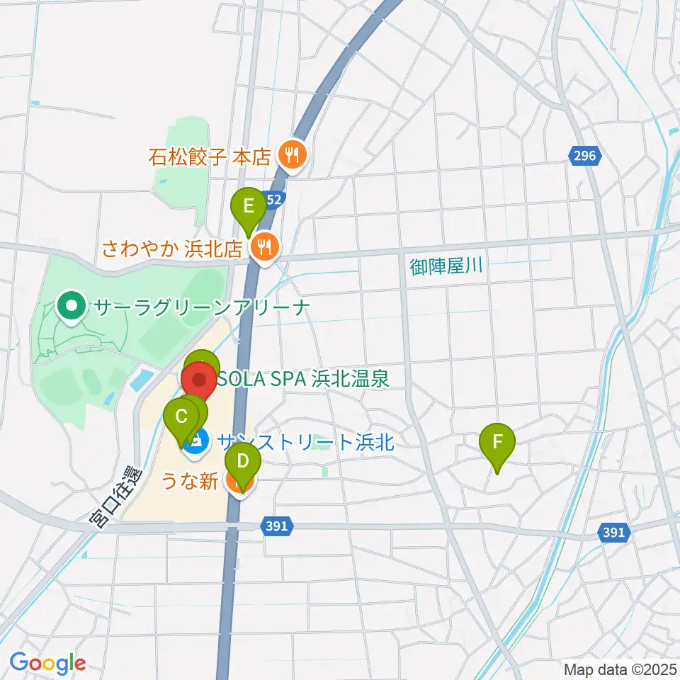 TOHOシネマズサンストリート浜北周辺のカフェ一覧地図