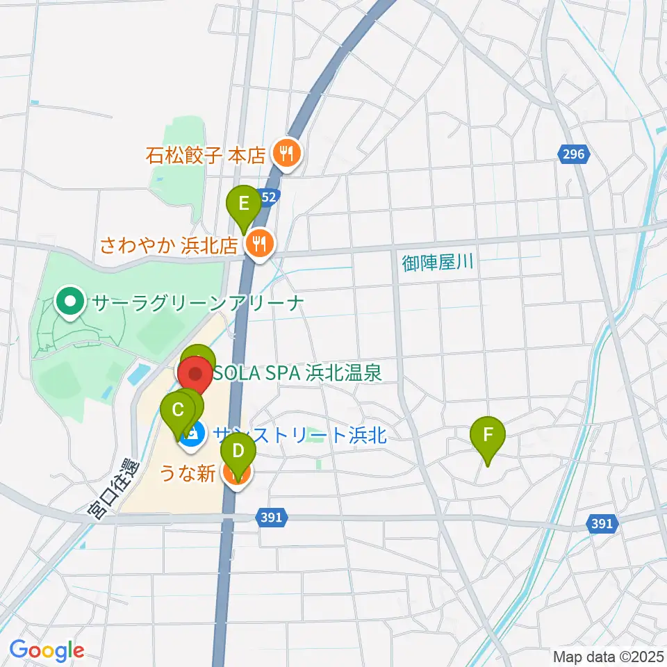 TOHOシネマズサンストリート浜北周辺のカフェ一覧地図