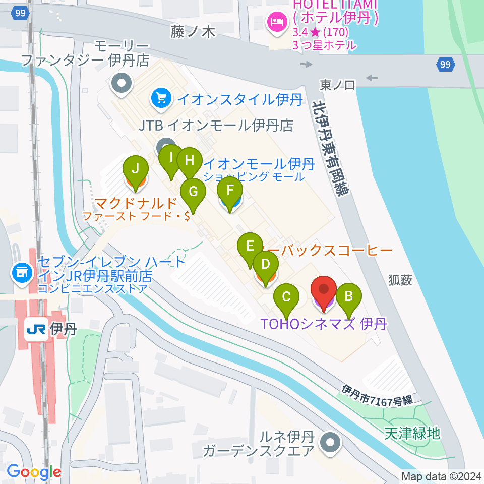 TOHOシネマズ伊丹周辺のカフェ一覧地図