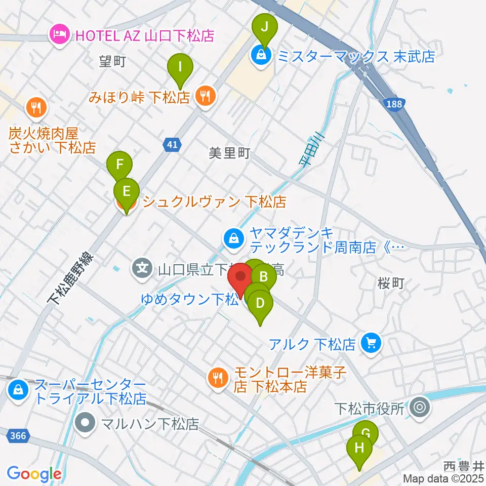 MOVIX周南周辺のカフェ一覧地図