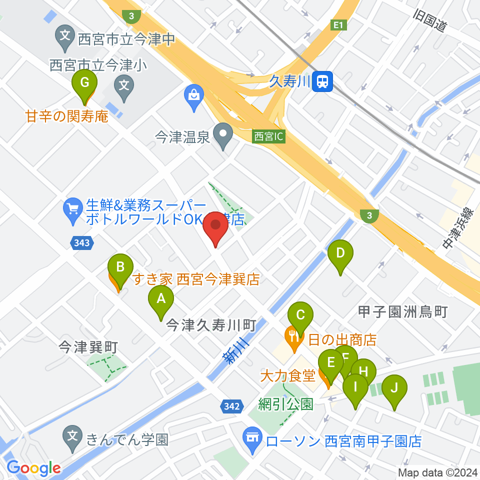 スタジオ1812周辺のカフェ一覧地図