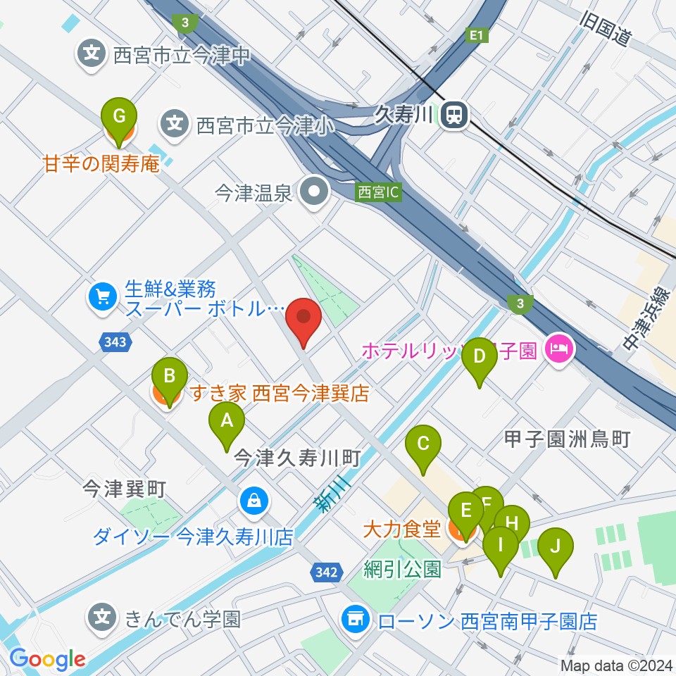 スタジオ1812周辺のカフェ一覧地図