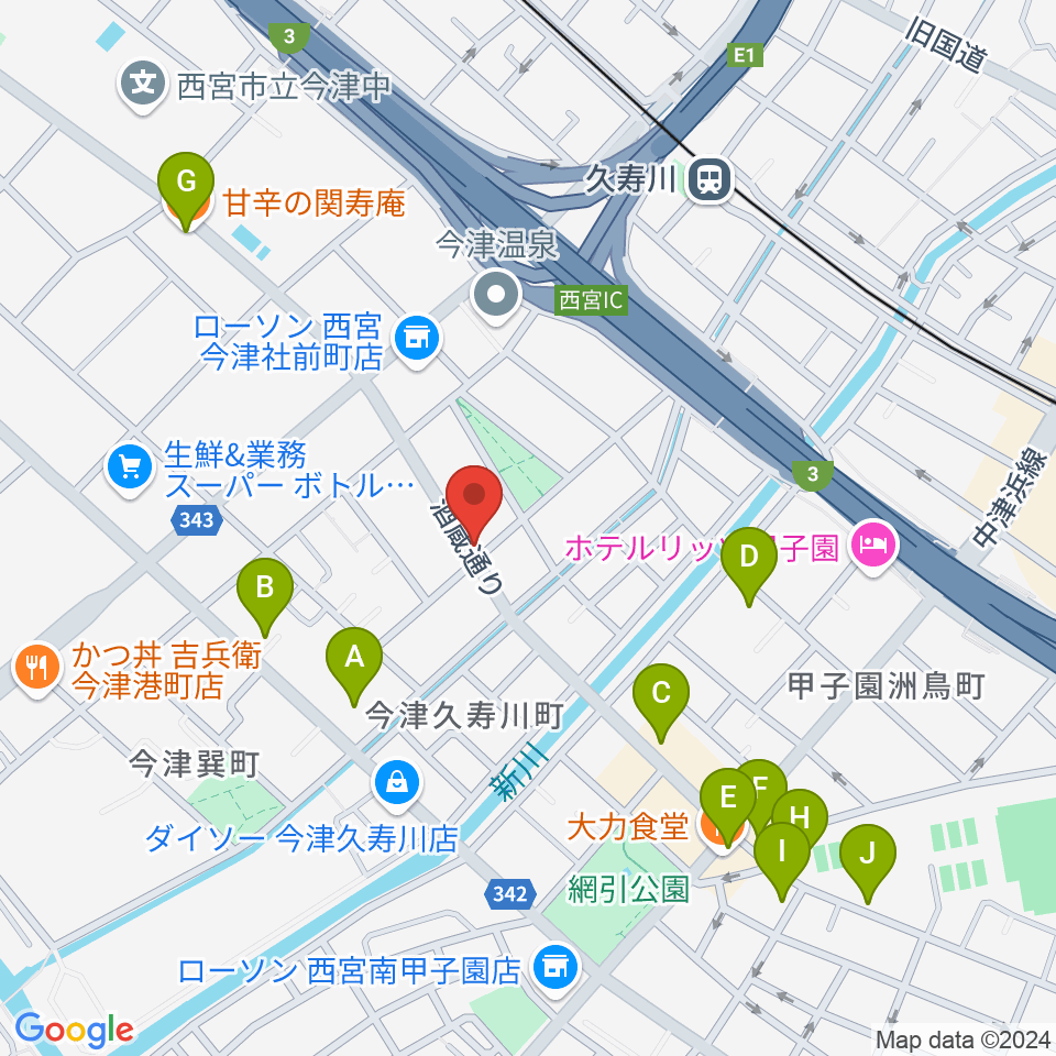 スタジオ1812周辺のカフェ一覧地図