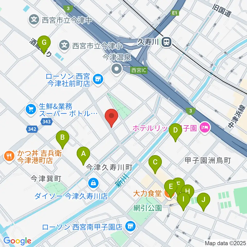 スタジオ1812周辺のカフェ一覧地図