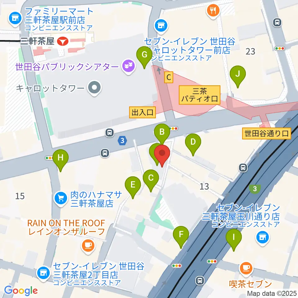 三軒茶屋32016周辺のカフェ一覧地図