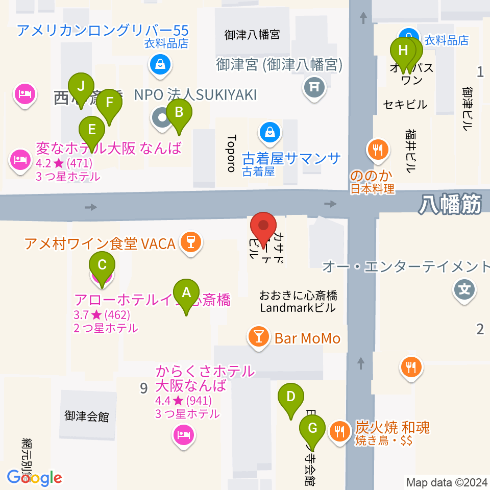 新神楽周辺のカフェ一覧地図