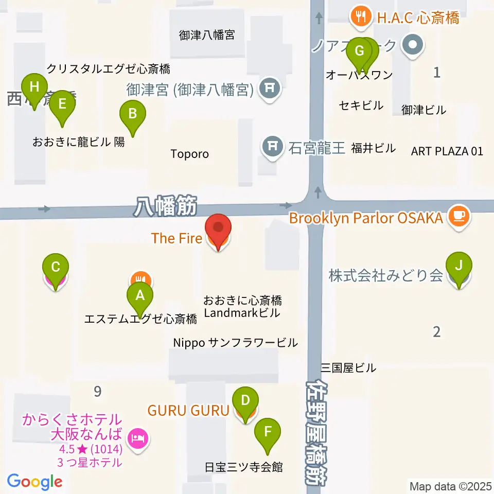 新神楽周辺のカフェ一覧地図