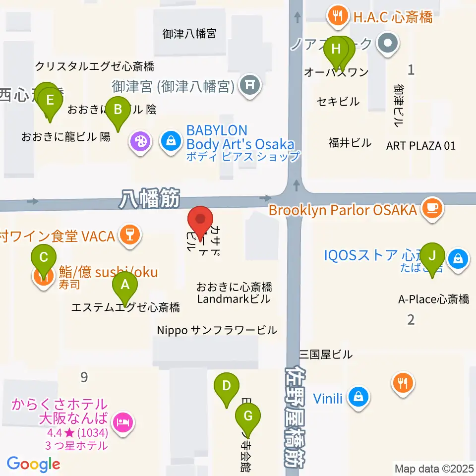 新神楽周辺のカフェ一覧地図