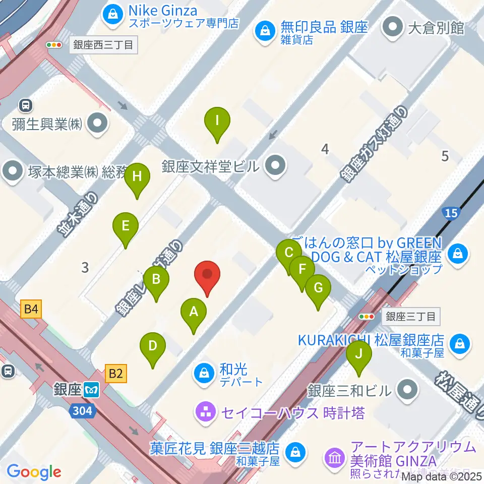 シネスイッチ銀座周辺のカフェ一覧地図