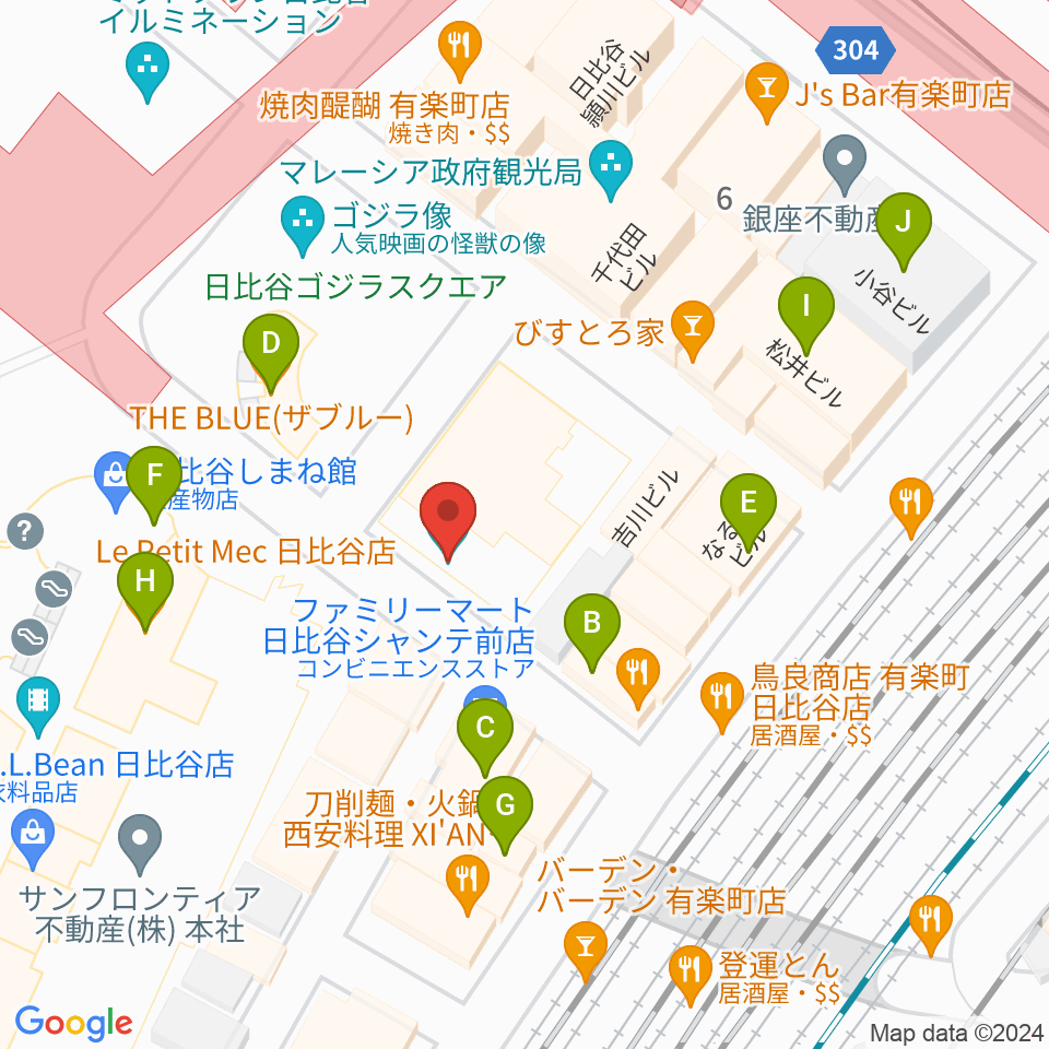 TOHOシネマズシャンテ周辺のカフェ一覧地図