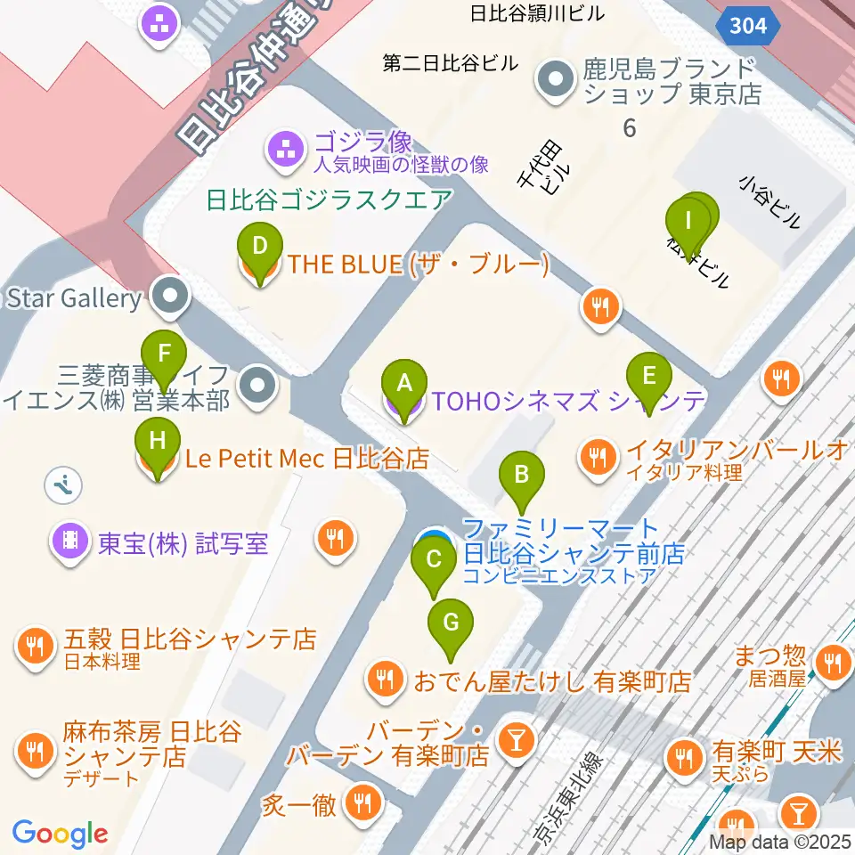 TOHOシネマズシャンテ周辺のカフェ一覧地図