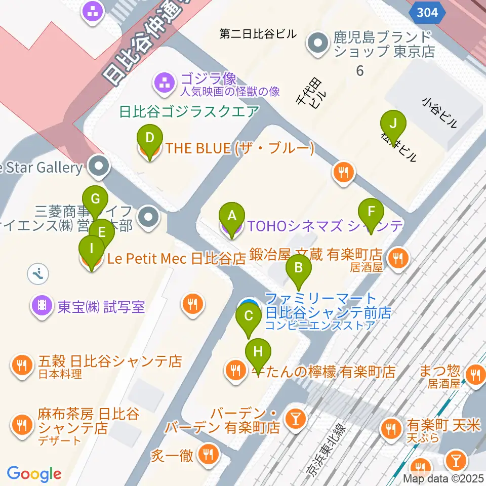 TOHOシネマズシャンテ周辺のカフェ一覧地図