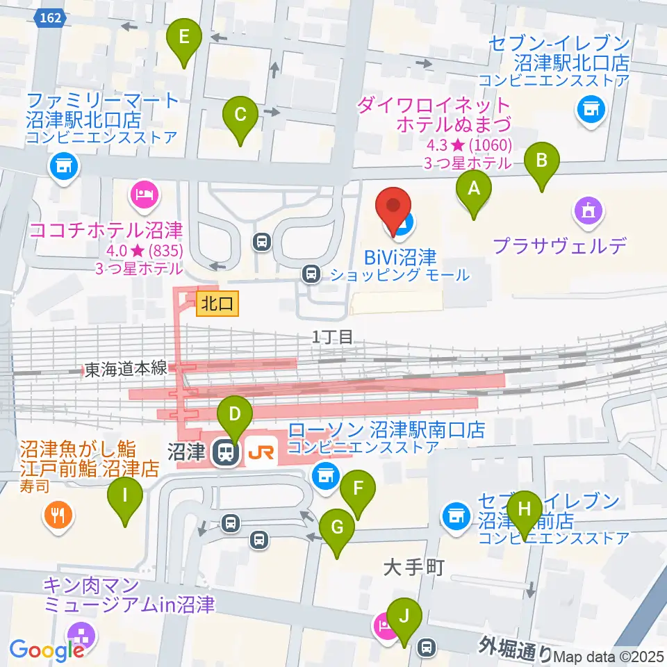 シネマサンシャイン沼津周辺のカフェ一覧地図