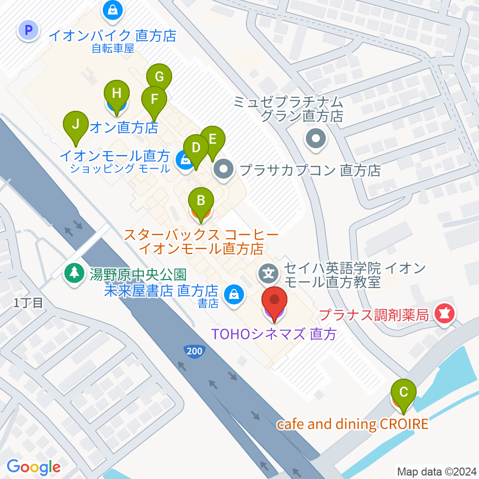 TOHOシネマズ直方周辺のカフェ一覧地図