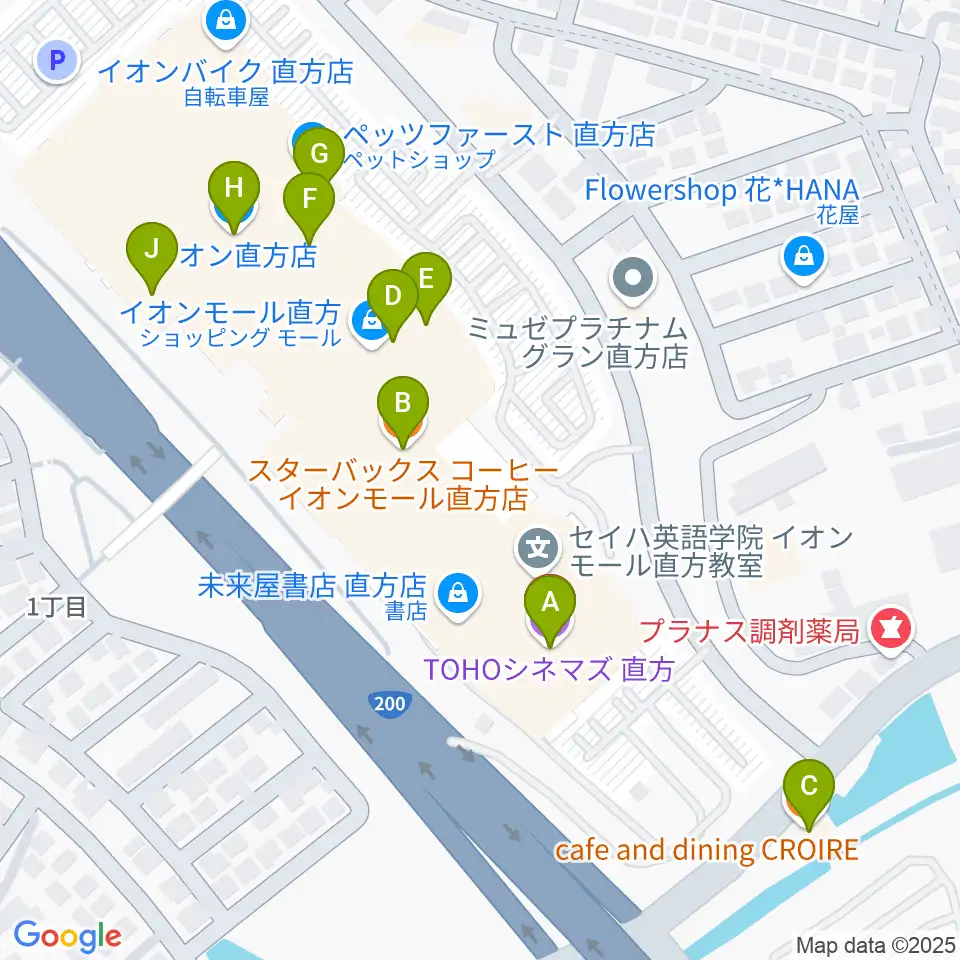 TOHOシネマズ直方周辺のカフェ一覧地図